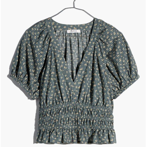 Madewell Tops - Madewell Manon Cotton Voile Top in Architect Green | Size Large